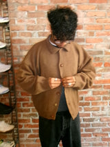 Mismatch Button Cardigan Brown