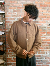 Mismatch Button Cardigan Brown