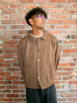 Mismatch Button Cardigan Brown