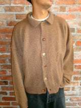 Mismatch Button Cardigan Brown