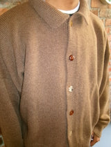 Mismatch Button Cardigan Brown