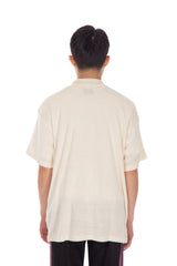 Short Sleeve Mock Neck Tee Cream