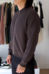 Quilted Zip-Up Tire Black