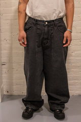 Pintuck Balloon Jeans Black Denim