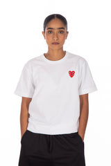 Stacked Double Heart Tee White