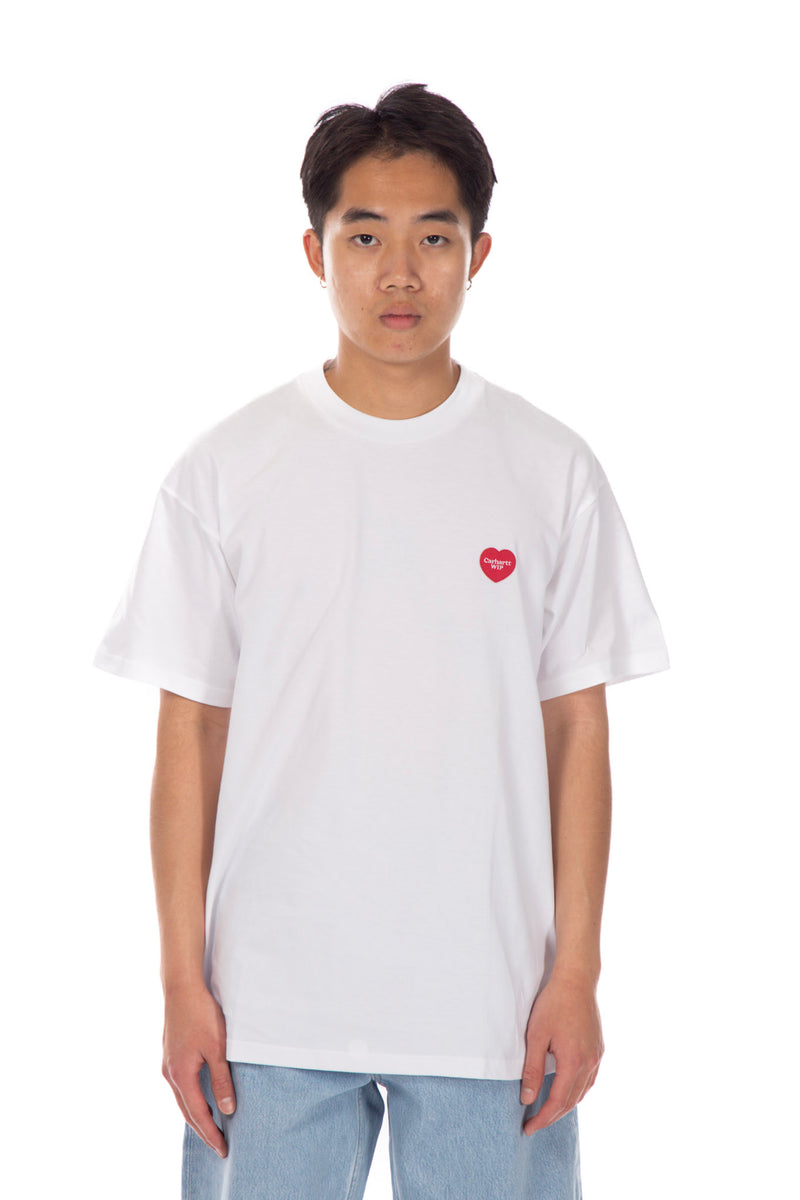 S/S Tee Double Heart White