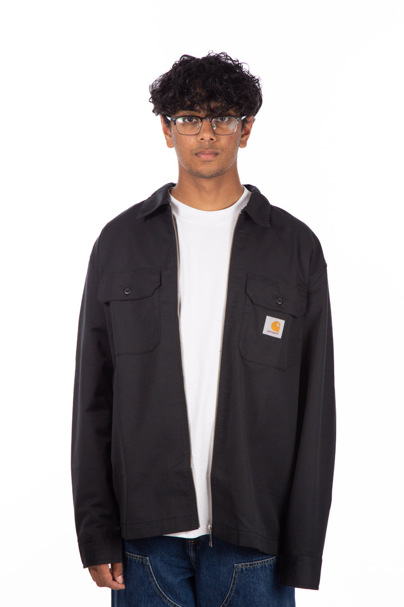 Craft Zip Long Sleeve Shirt Black Rinsed