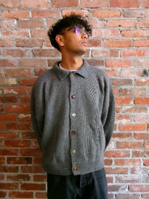 Mismatch Button Cardigan Charcoal