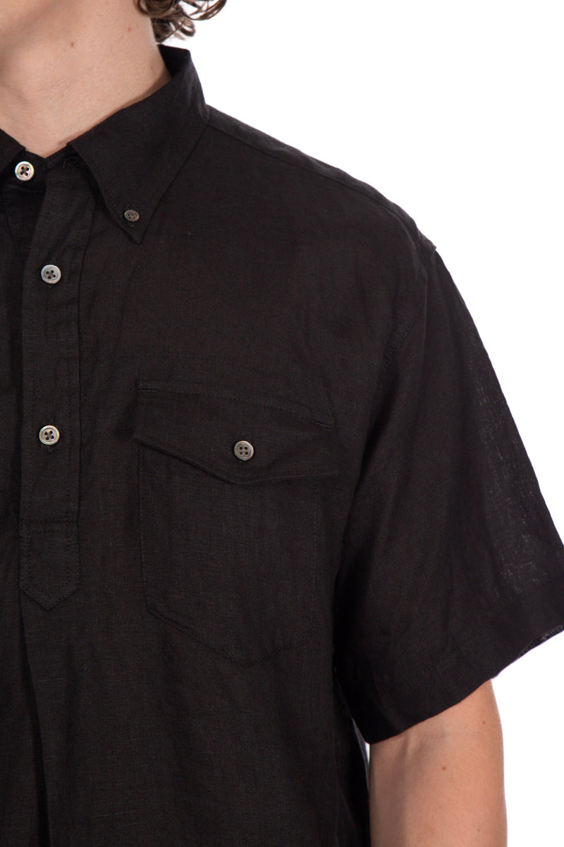 Popover Linen BD Shirt Black