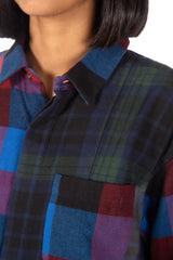 Combo Short Collar Shirt Block Check