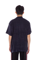 Short Sleeve Mock Neck Tee Navy