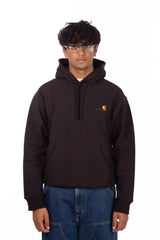 Hooded American Script Sweat Black