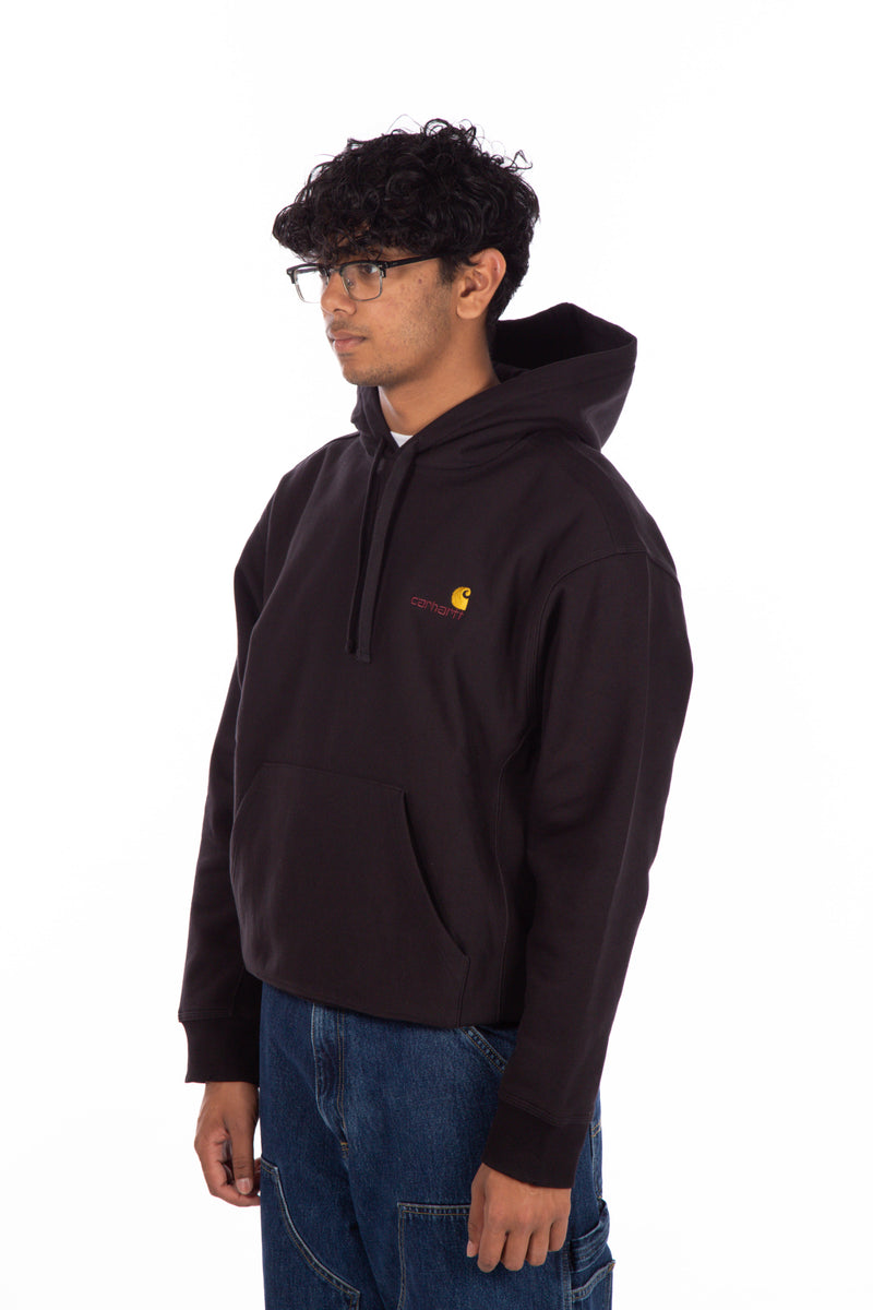 Hooded American Script Sweat Black