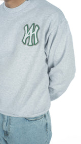 Majors Chenille Logo Crewneck Grey