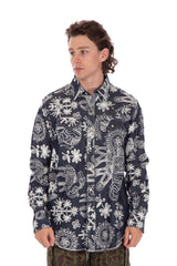 Indigo Flower Western Shirt