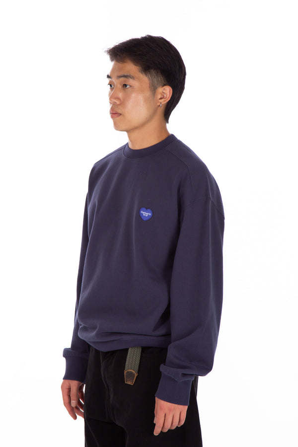 Heart Patch Sweat Crewneck Blue