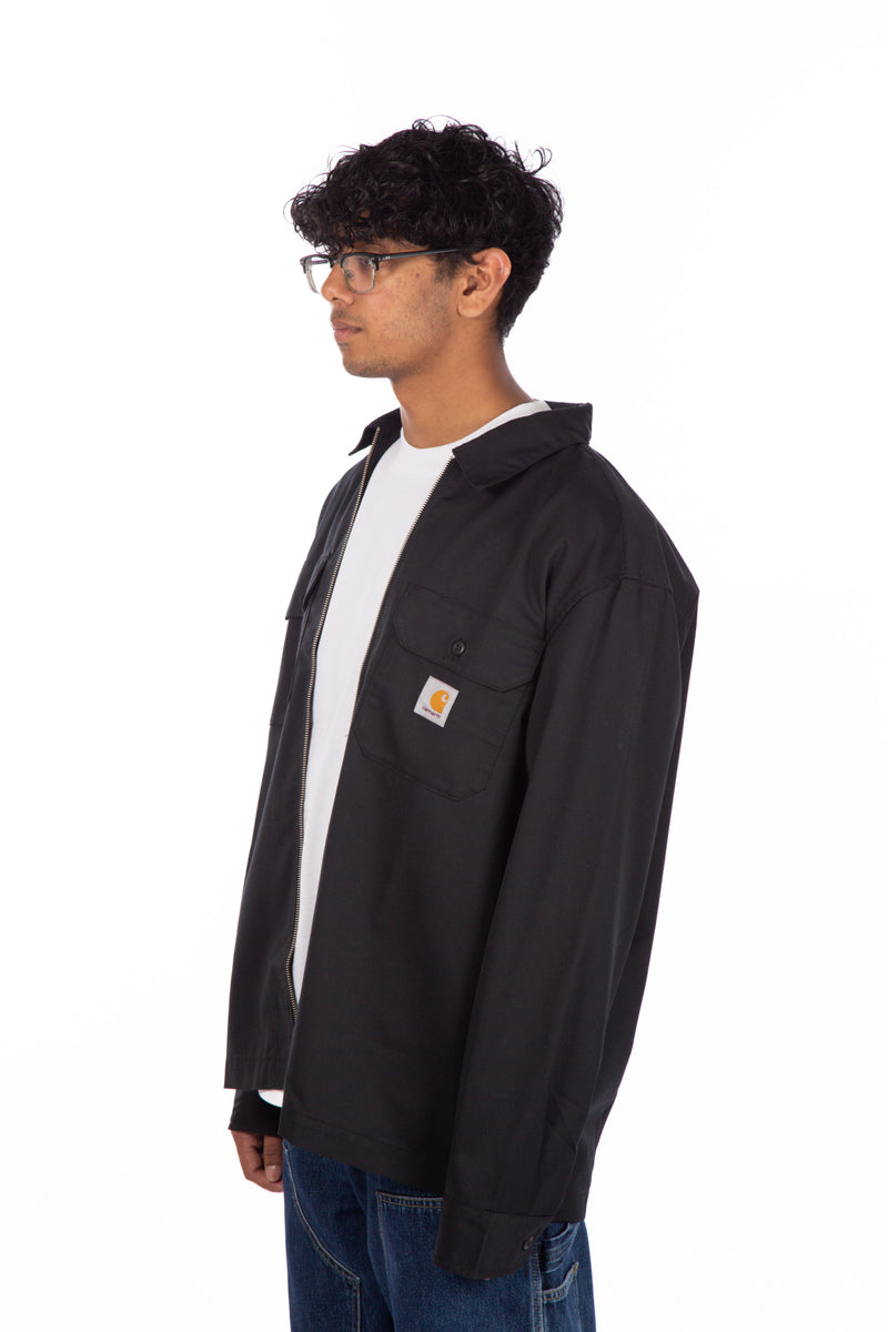 Craft Zip Long Sleeve Shirt Black Rinsed