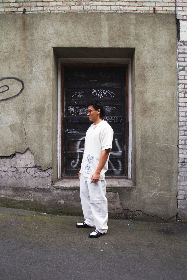 S/S Knitted Vase Shirt Off White