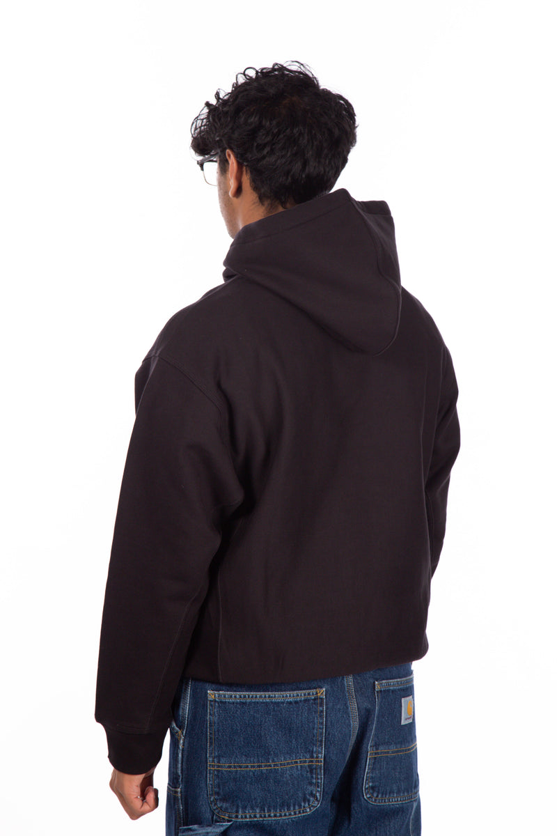 Hooded American Script Sweat Black