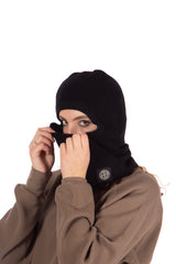 Ribbed Knit Balaclava Black