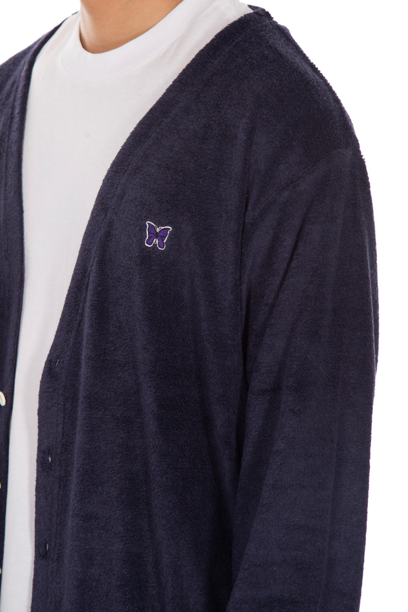 V-Neck Cardigan Pile Navy