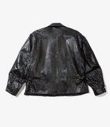 G8 Jacket Black Alligator Embossed Fake Leather