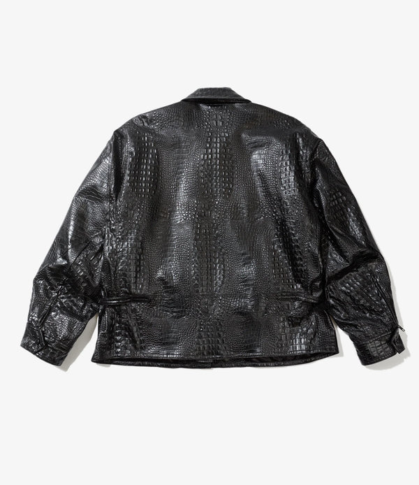 G8 Jacket Black Alligator Embossed Fake Leather