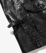 G8 Jacket Black Alligator Embossed Fake Leather