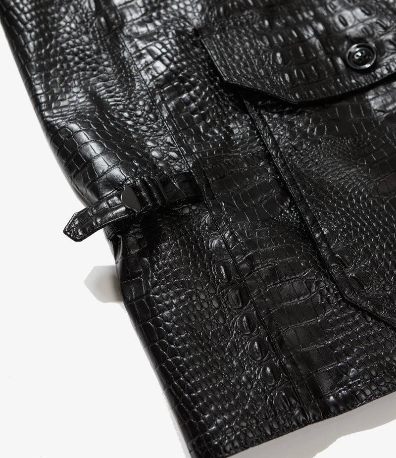 G8 Jacket Black Alligator Embossed Fake Leather