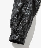G8 Jacket Black Alligator Embossed Fake Leather