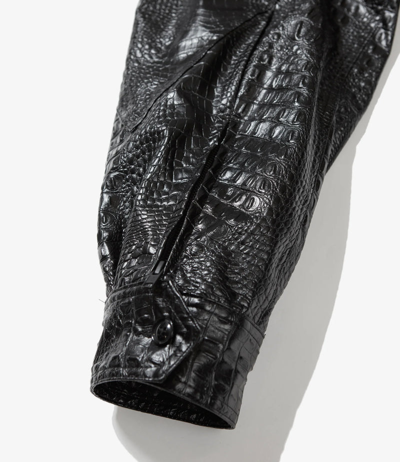 G8 Jacket Black Alligator Embossed Fake Leather