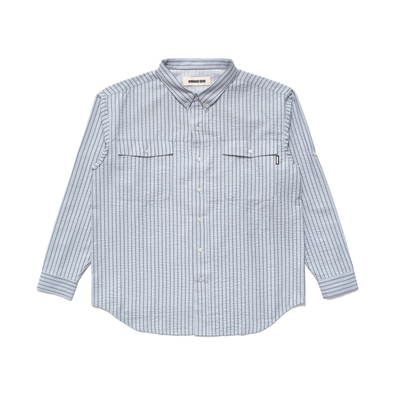 Seersucker Fishing Shirt Sky