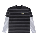 Double Layer Striped Tee Black