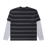 Double Layer Striped Tee Black
