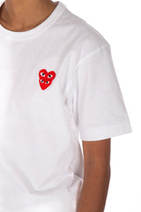 Stacked Double Heart Tee White