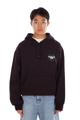 Hooded Heart Patch Sweatshirt Black