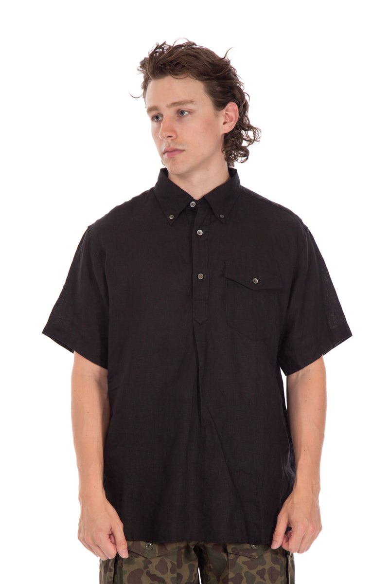 Popover Linen BD Shirt Black