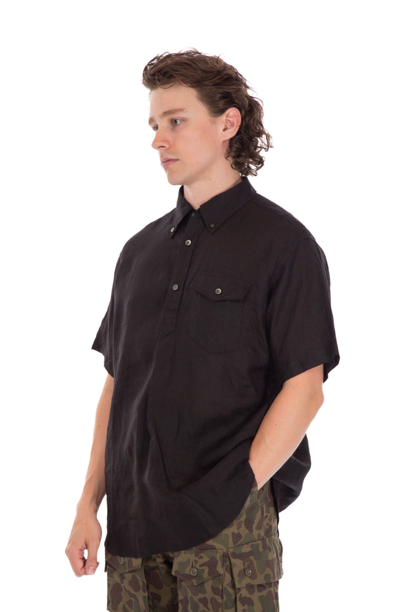 Popover Linen BD Shirt Black