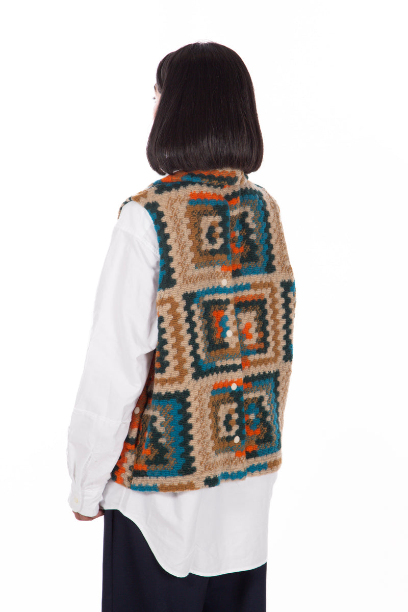 High Mock Knit Vest Multi Color