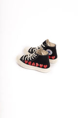 CDG X Converse Multi Red Heart High Black