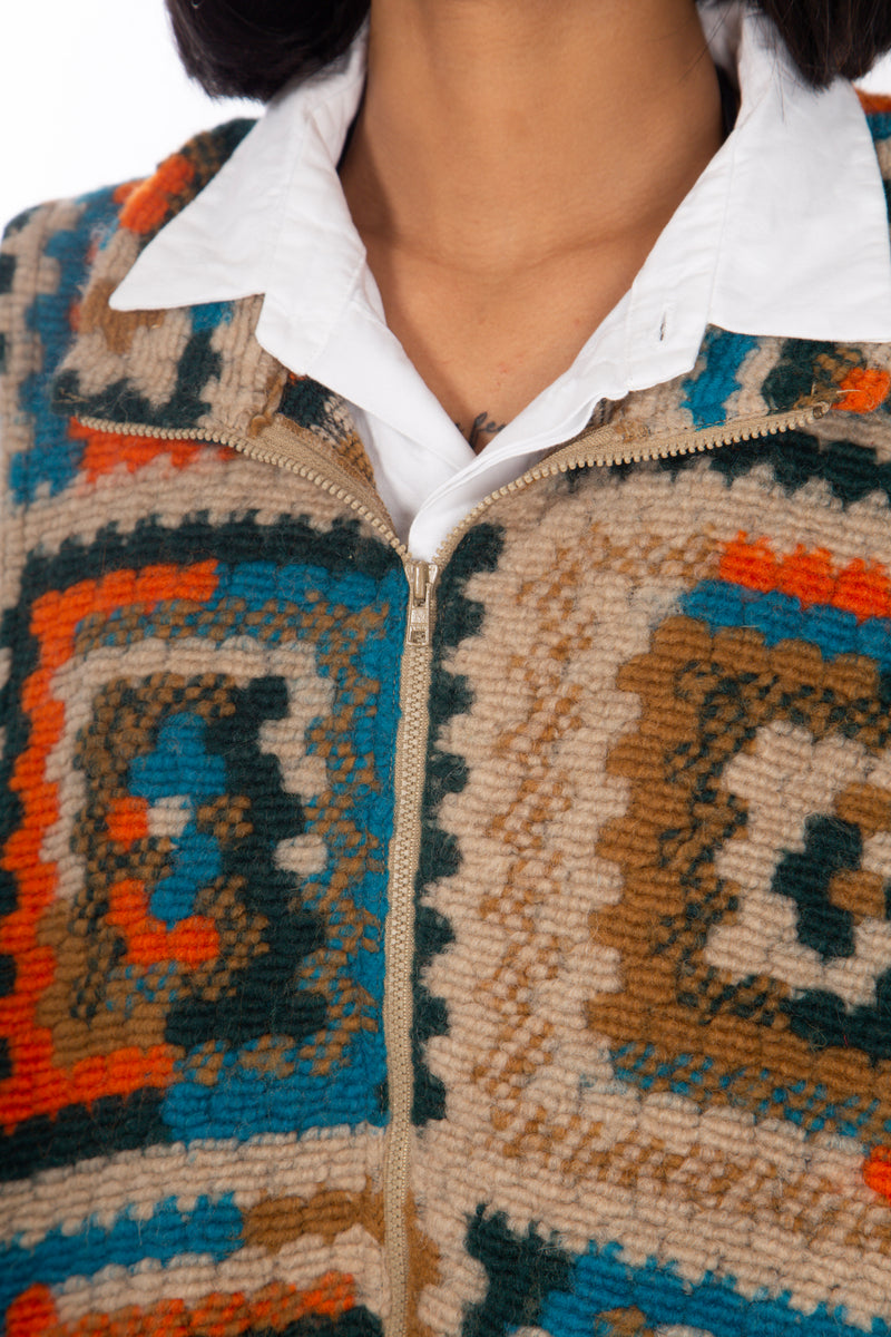 High Mock Knit Vest Multi Color