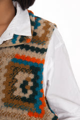 High Mock Knit Vest Multi Color