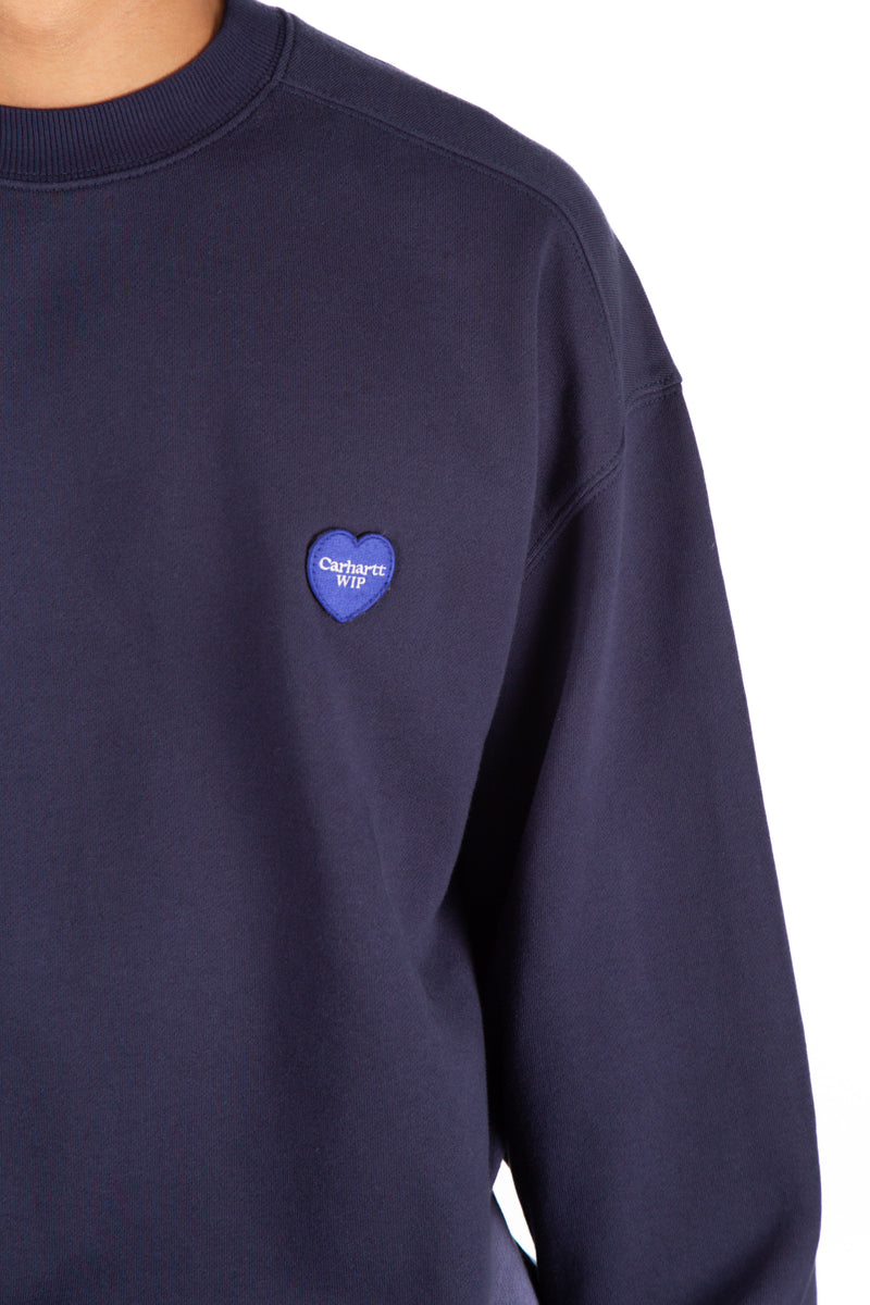 Heart Patch Sweat Crewneck Blue