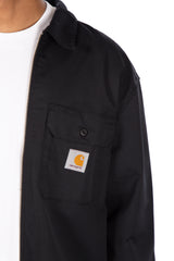 Craft Zip Long Sleeve Shirt Black Rinsed