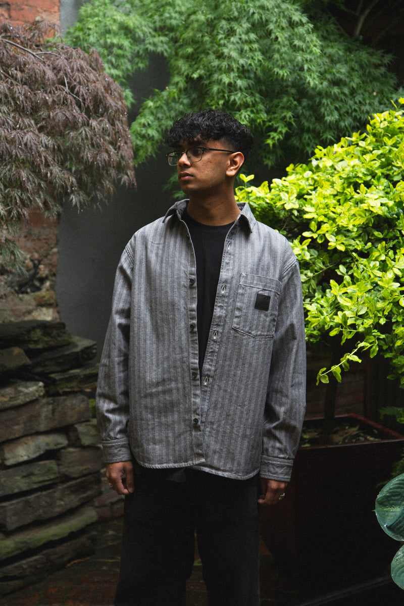 Gray shirt jacket hotsell