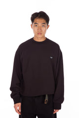 Heart Patch Sweat Crewneck Black