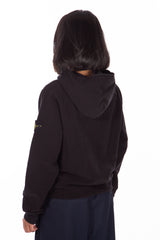 Snap Hooded Sweatshirt Black