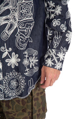 Indigo Flower Western Shirt