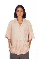 Floral Frayed Camp Shirt