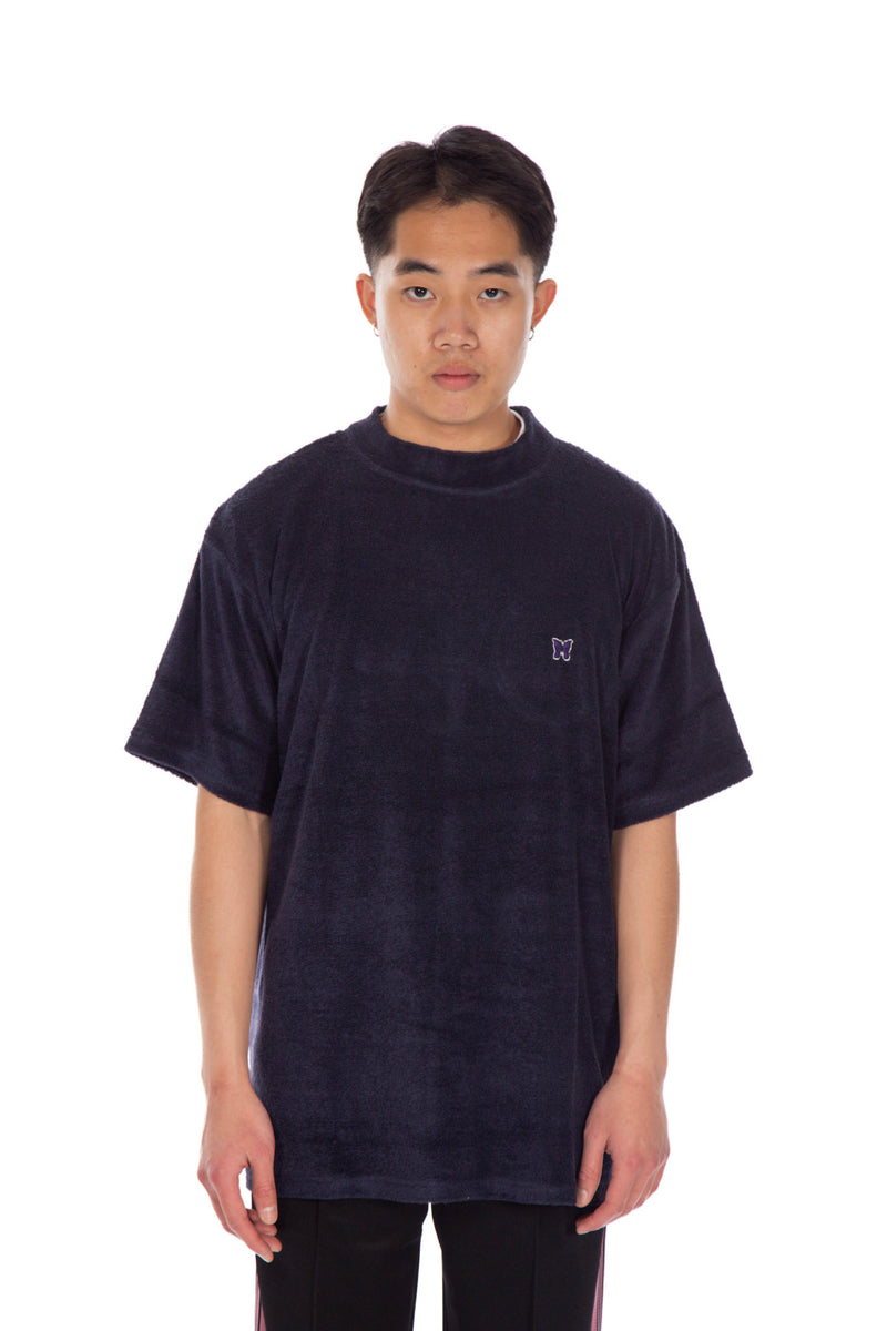 Short Sleeve Mock Neck Tee Navy